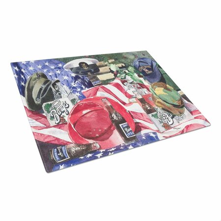 CAROLINES TREASURES 15 x 12 in. Barqs and Armed Forces Glass Cutting Board- Large 1012LCB